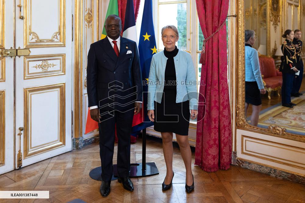 Elisabeth Borne Meets With Anatole Collinet Makosso - Paris
