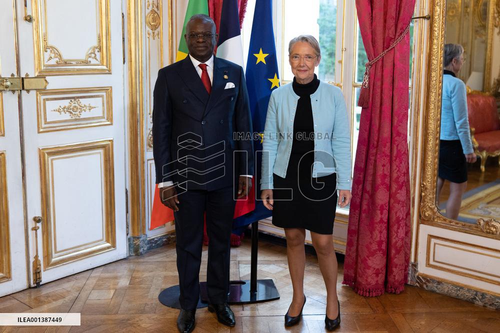 Elisabeth Borne Meets With Anatole Collinet Makosso - Paris