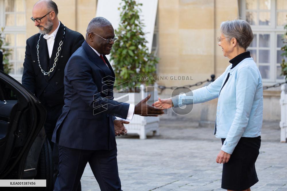 Elisabeth Borne Meets With Anatole Collinet Makosso - Paris