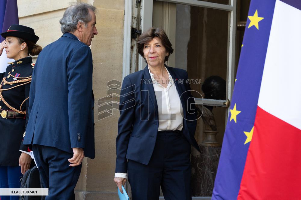 Elisabeth Borne Meets With Anatole Collinet Makosso - Paris