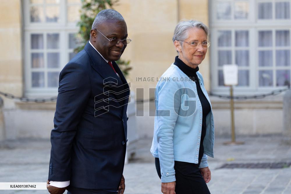 Elisabeth Borne Meets With Anatole Collinet Makosso - Paris