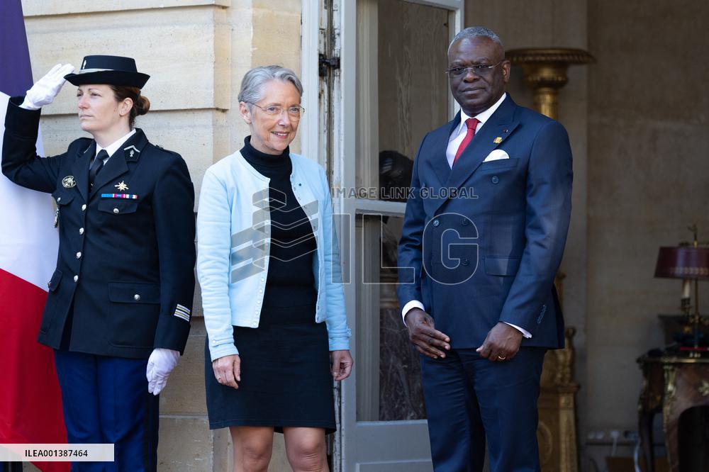 Elisabeth Borne Meets With Anatole Collinet Makosso - Paris