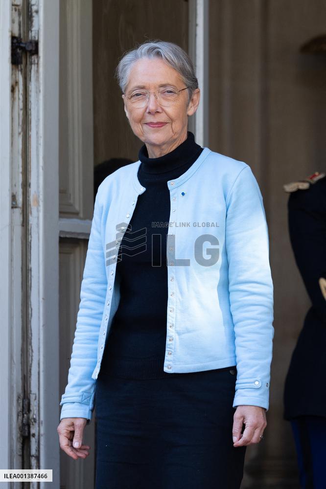 Elisabeth Borne Meets With Anatole Collinet Makosso - Paris