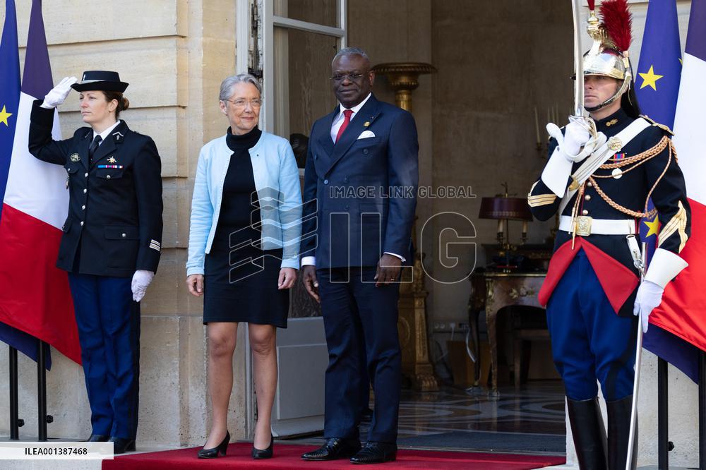 Elisabeth Borne Meets With Anatole Collinet Makosso - Paris