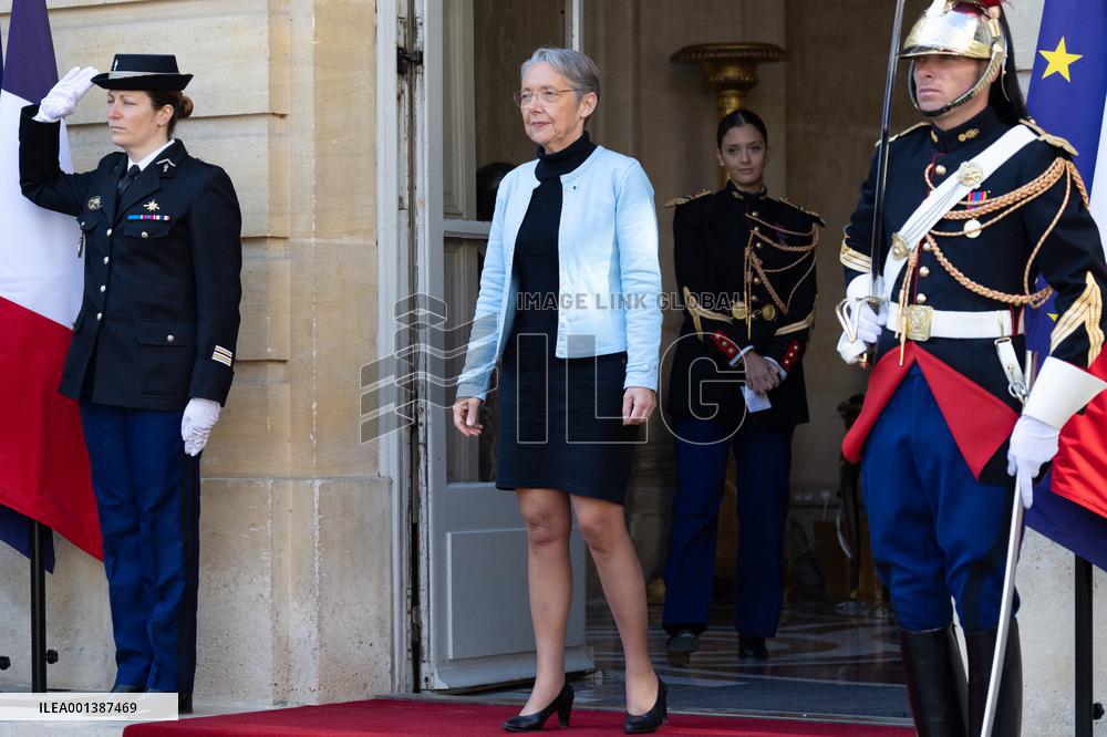 Elisabeth Borne Meets With Anatole Collinet Makosso - Paris