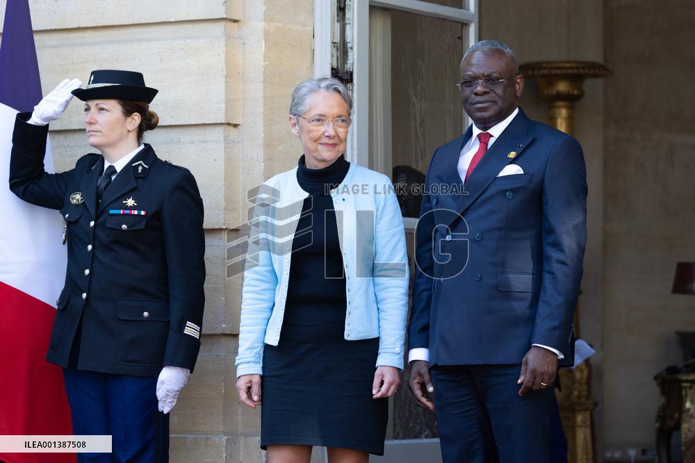 Elisabeth Borne Meets With Anatole Collinet Makosso - Paris