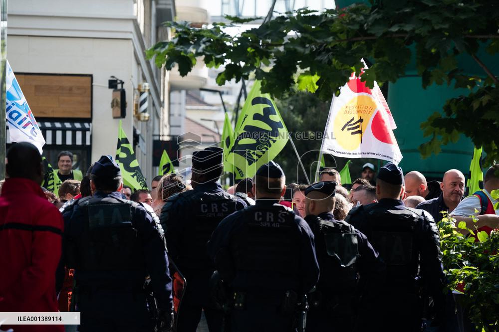 Union Rally At SNCF Fret Headquarters - Paris