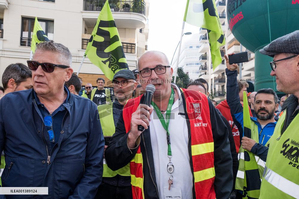 Union Rally At SNCF Fret Headquarters - Paris