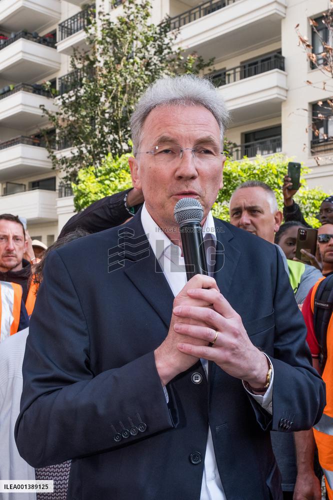 Union Rally At SNCF Fret Headquarters - Paris
