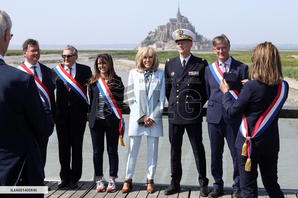 President Macron And First Lady Visit Mont-Saint-Michel