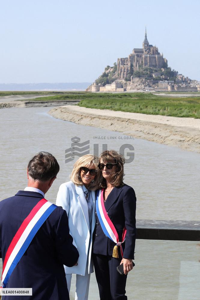 President Macron And First Lady Visit Mont-Saint-Michel