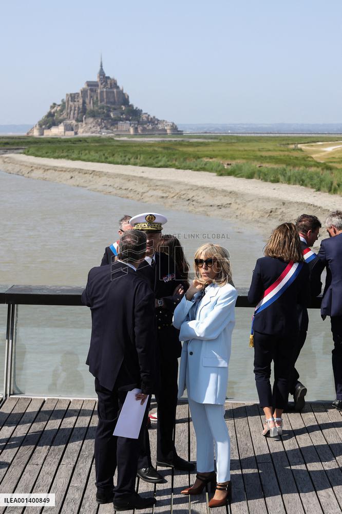 President Macron And First Lady Visit Mont-Saint-Michel
