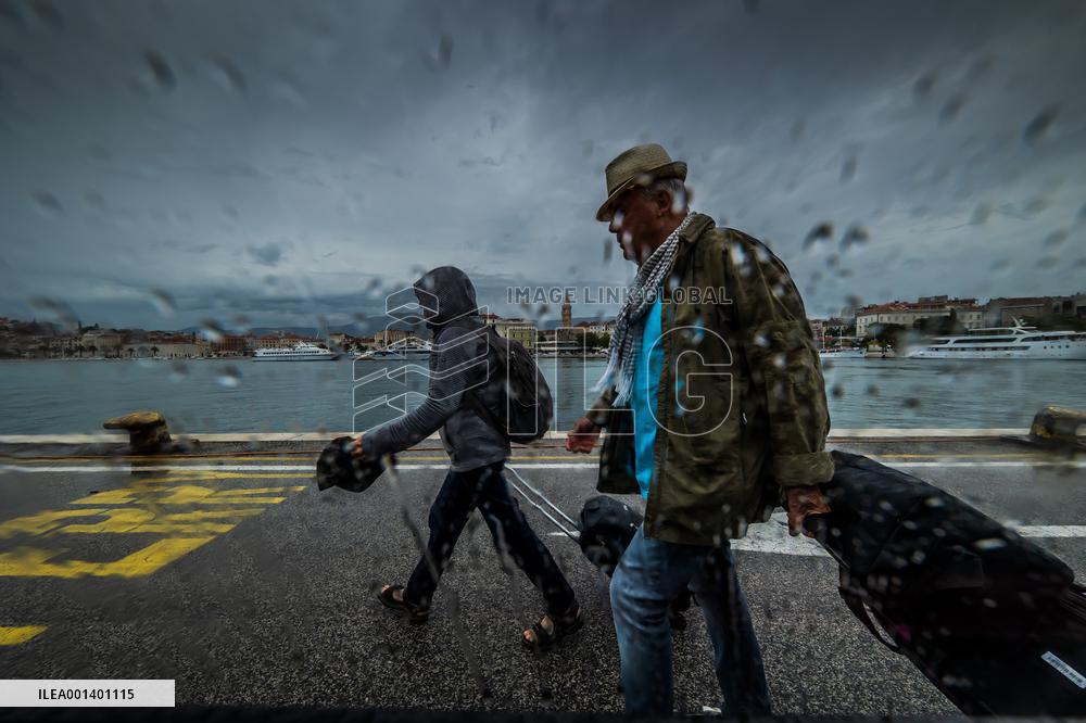CROATIA-SPLIT-HEAVY RAIN