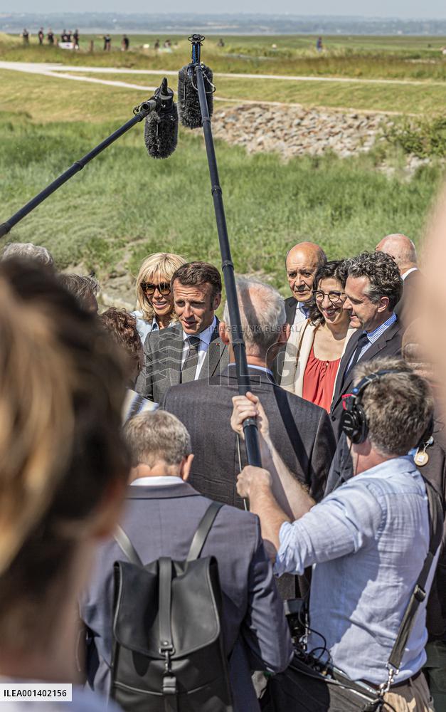 Emmanuel Macron Visit To Mont-Saint-Michel