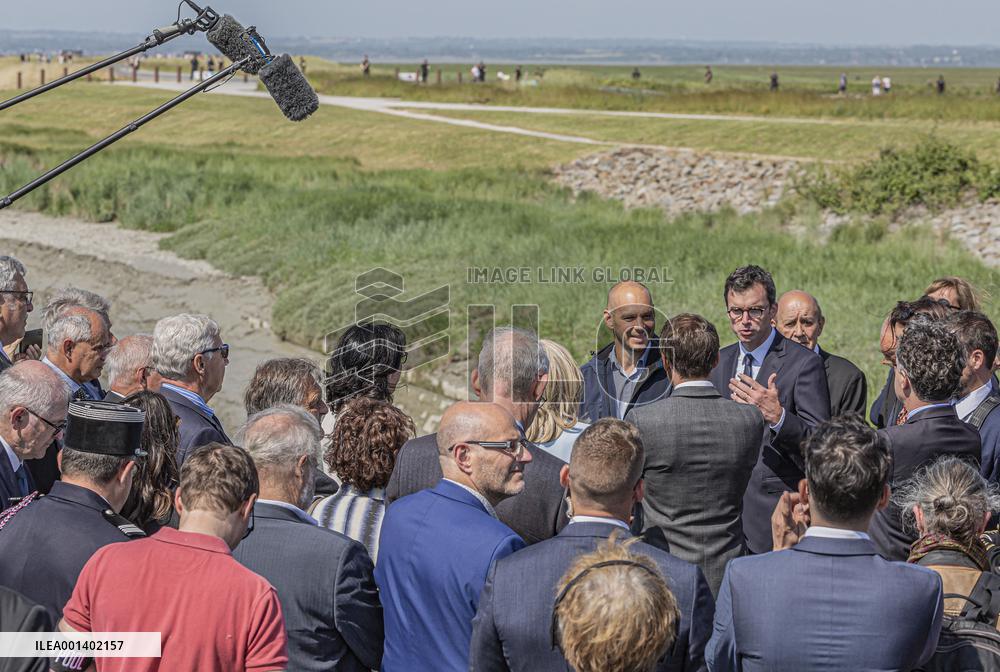 Emmanuel Macron Visit To Mont-Saint-Michel