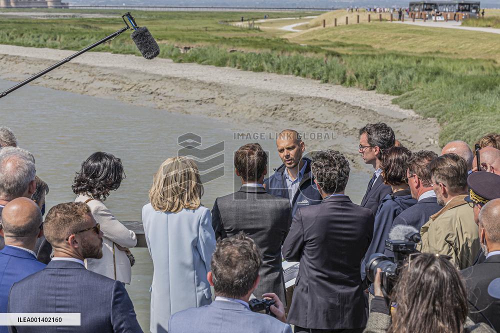 Emmanuel Macron Visit To Mont-Saint-Michel
