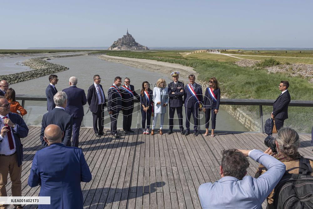 Emmanuel Macron Visit To Mont-Saint-Michel