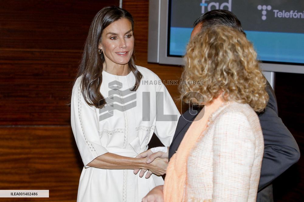Queen Letizia Attends FAD Meeting - Madrid