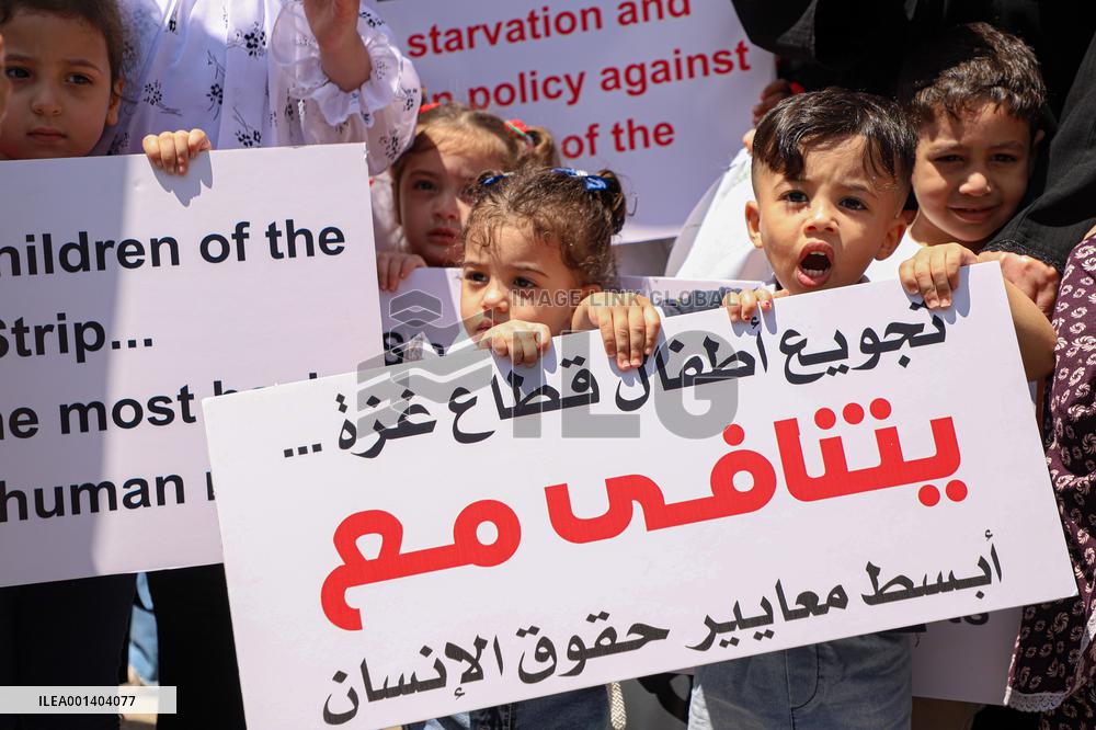 MIDEAST-GAZA CITY-WFP-HUMANITARIAN AID-STOPPING-DEMONSTRATION