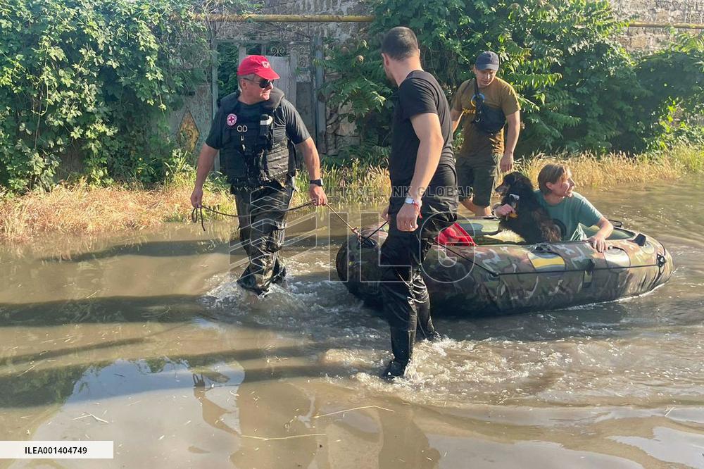 Flooded Kherson after dam breach
