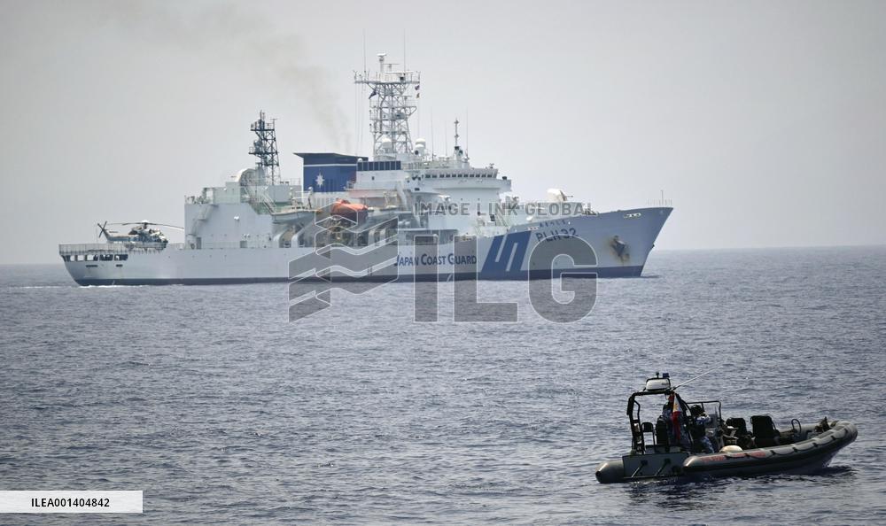 Japan-U.S.-Philippine coast guard joint drill in Philippines