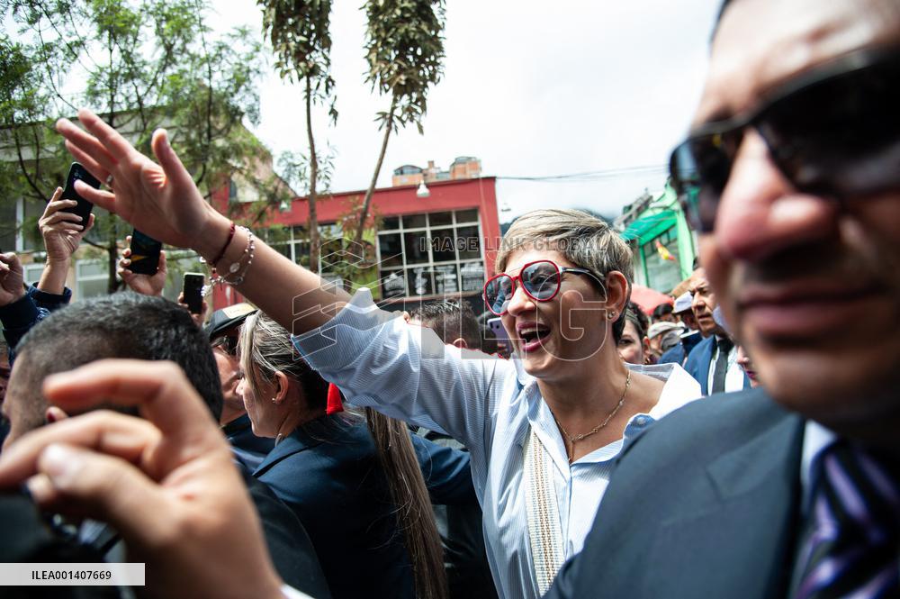 Demonstrations In Support Of The Colombian Government Social Reforms - Bogota