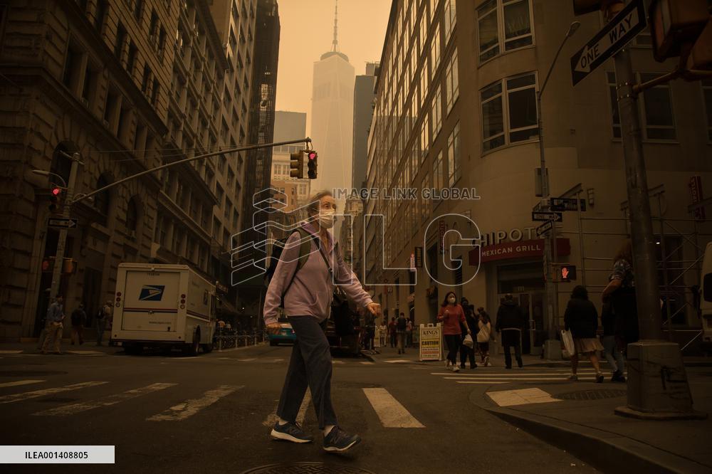 U.S.-NEW YORK-AIR POLLUTION-WILDFIRE