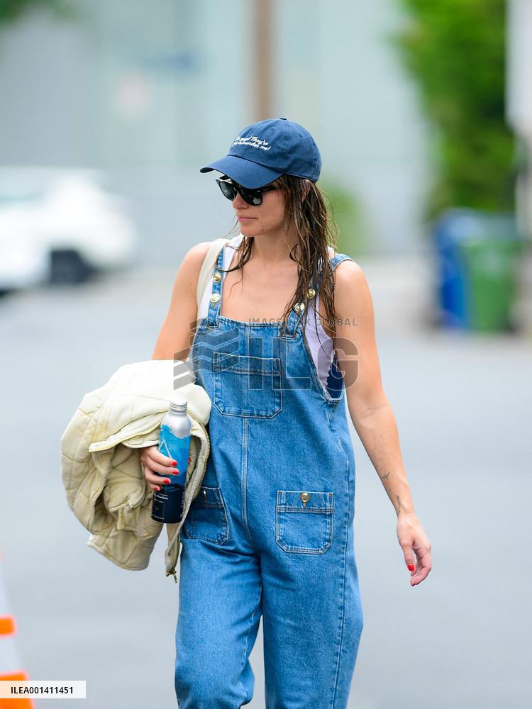 Olivia Wilde Wears Overalls After A Workout - LA