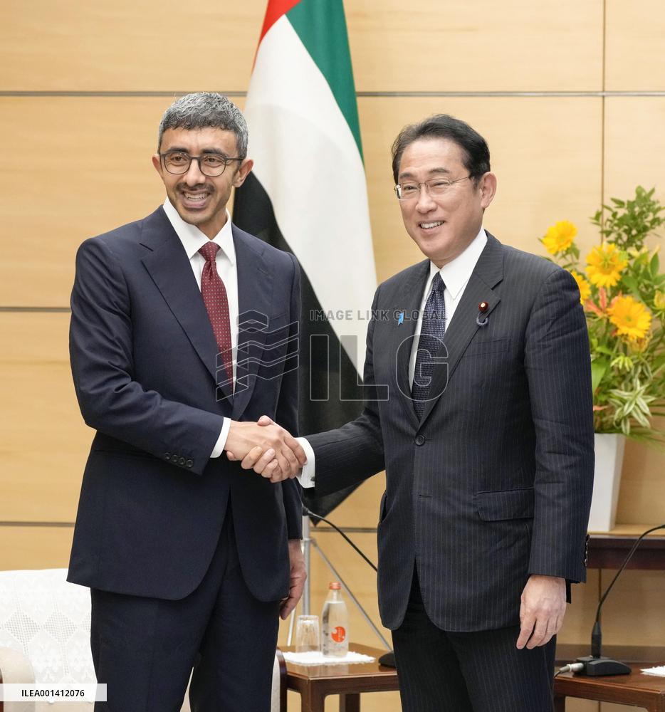UAE foreign minister in Japan
