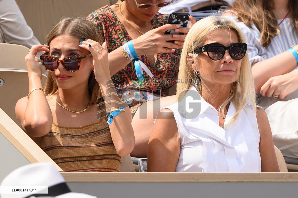 French Open - Stella Belmondo and Natty Tardivel At The Stands