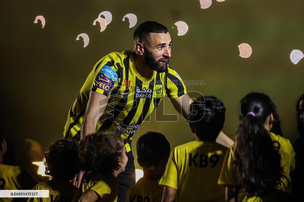 Benzema Presented to Saudi Club Al-Ittihad Fans - Jeddah