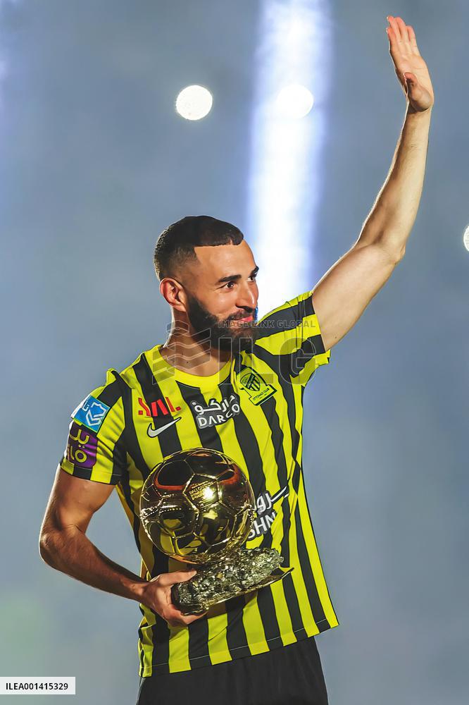 Benzema Presented to Saudi Club Al-Ittihad Fans - Jeddah