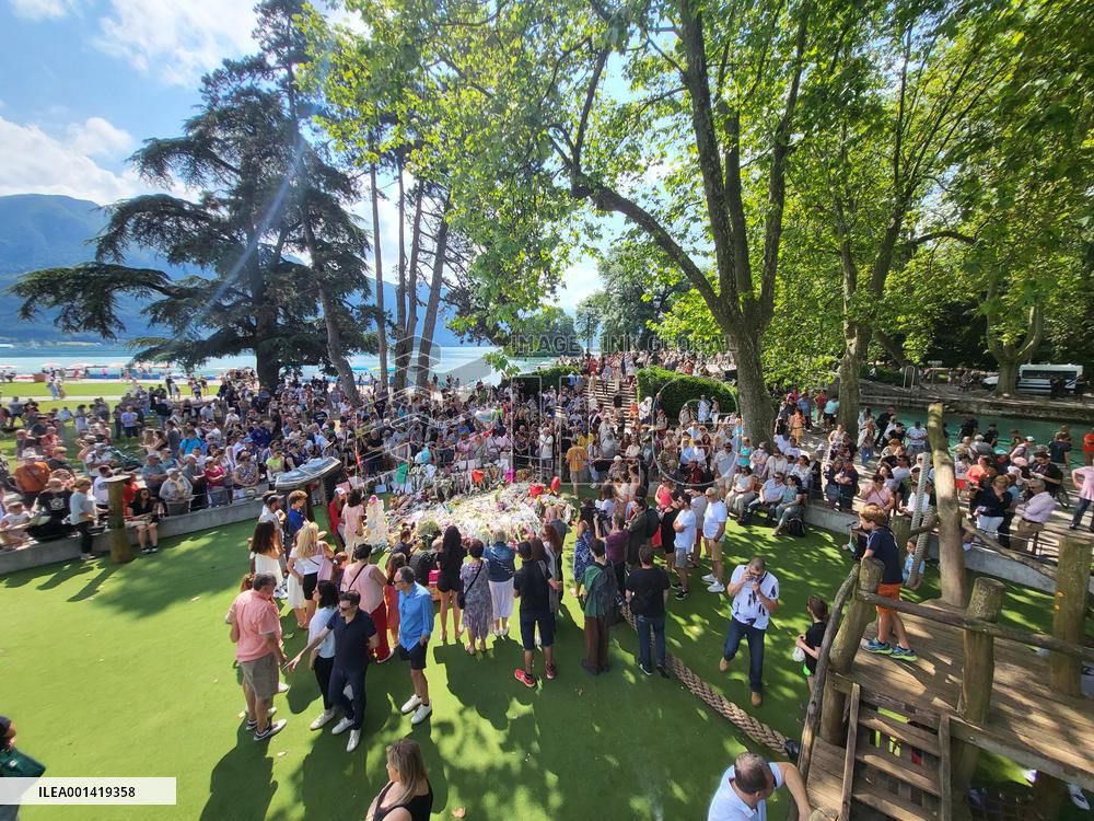 Residents Gather To Pay Tribute To The Victims Of The Attack - Annecy