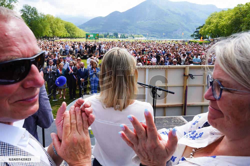Residents Gather To Pay Tribute To The Victims Of The Attack - Annecy