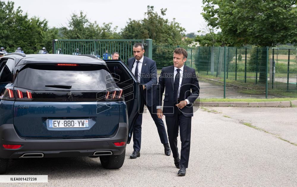 President Macron Visits Aguettant Pharmaceutical Laboratory - Champagne