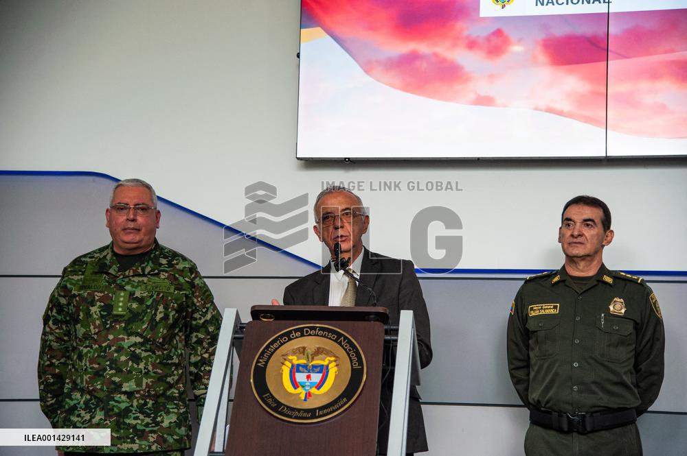 Colombian Ministry Of Defense Police And Military Forces Directors Press Conference