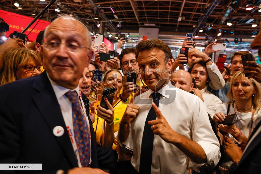 Emmanuel Macron Visits The Vivatech Exhibition - Paris