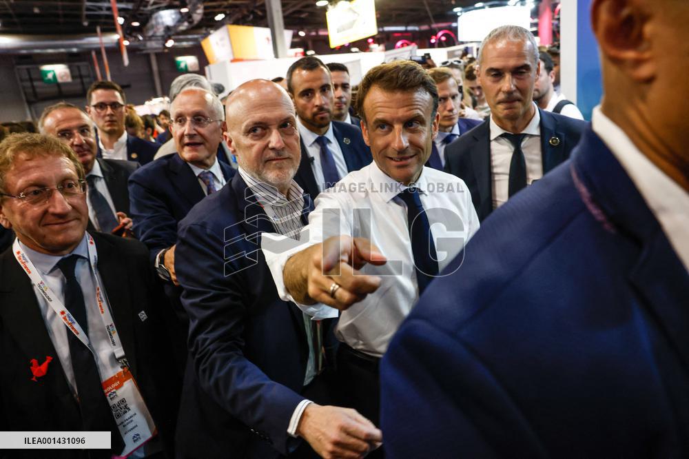 Emmanuel Macron Visits The Vivatech Exhibition - Paris