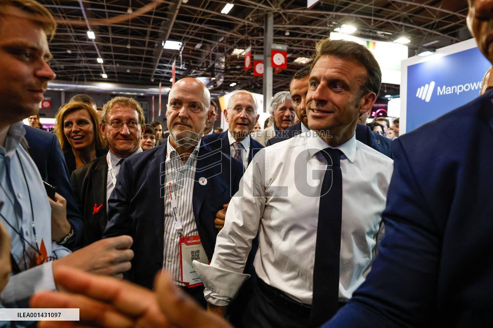 Emmanuel Macron Visits The Vivatech Exhibition - Paris