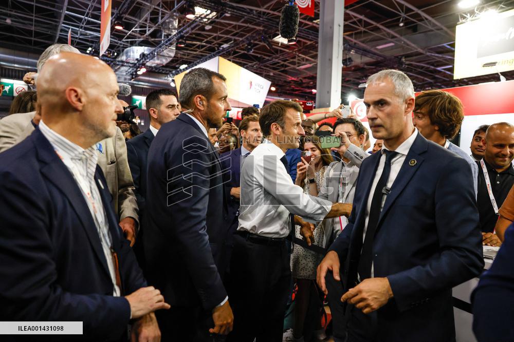Emmanuel Macron Visits The Vivatech Exhibition - Paris