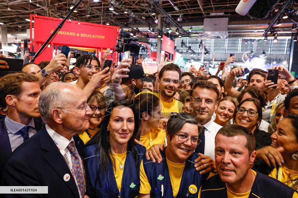Emmanuel Macron Visits The Vivatech Exhibition - Paris