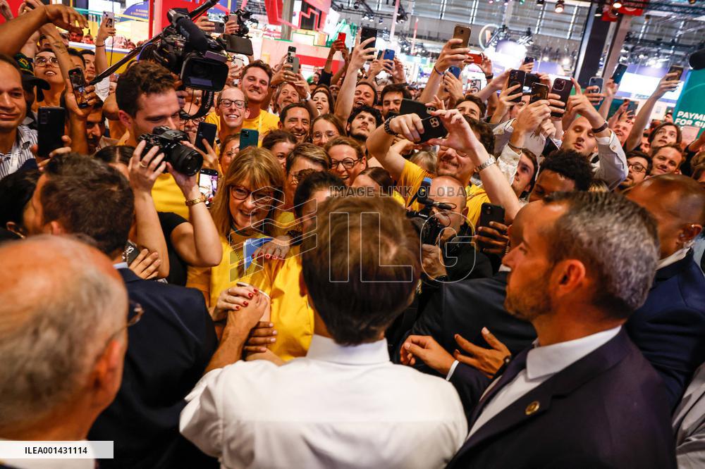 Emmanuel Macron Visits The Vivatech Exhibition - Paris