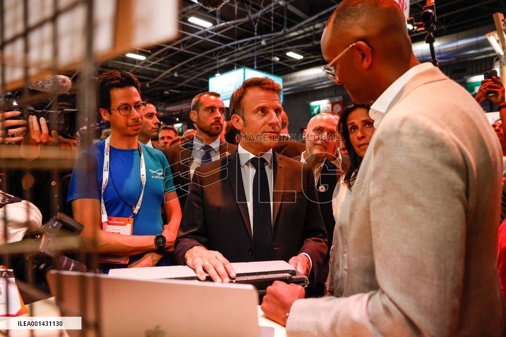 Emmanuel Macron Visits The Vivatech Exhibition - Paris