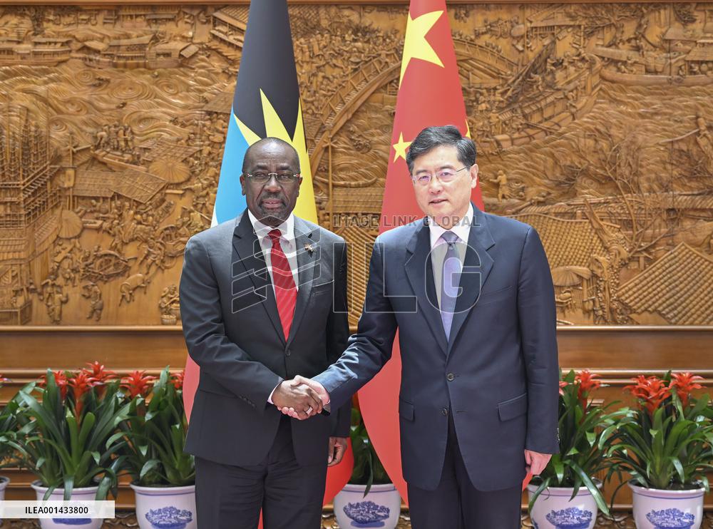 CHINA-BEIJING-QIN GANG-ANTIGUA AND BARBUDA-FM-MEETING (CN)