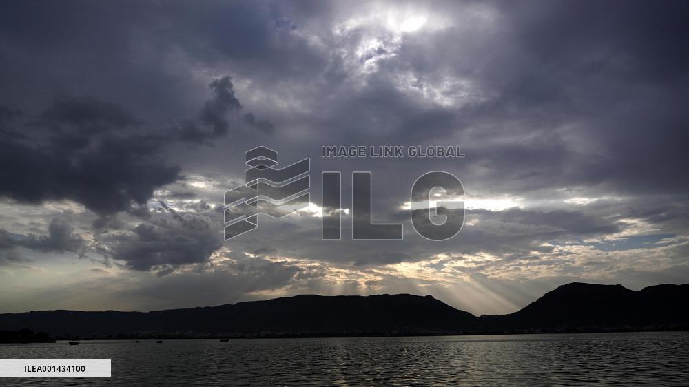 Dark Clouds A General Over the Anasagar Lake - India