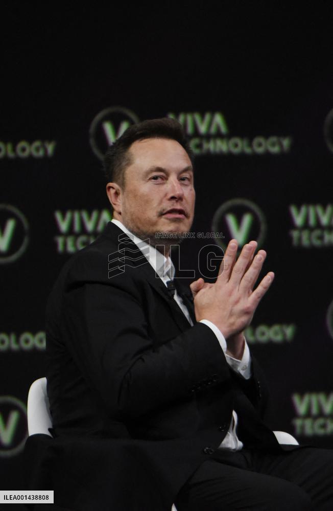 Elon Musk At The Viva Technology 2023 Fair - Paris