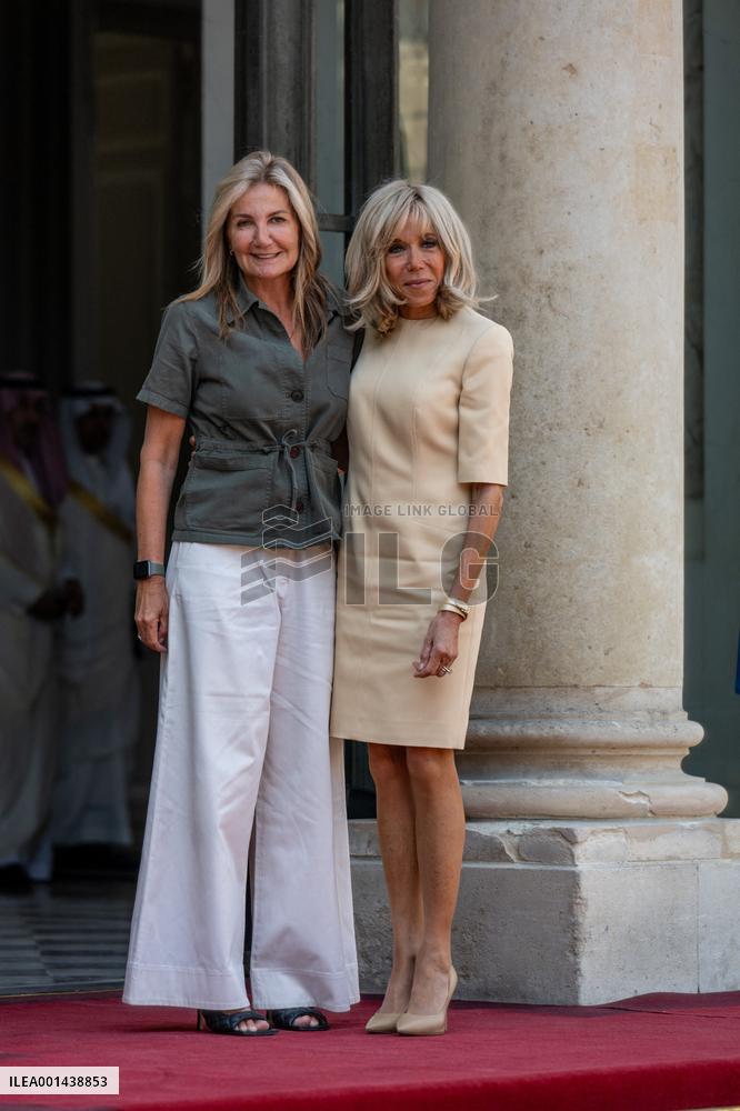Brigitte Macron Receives Mareva Grabowski-Mitsotakis - Paris