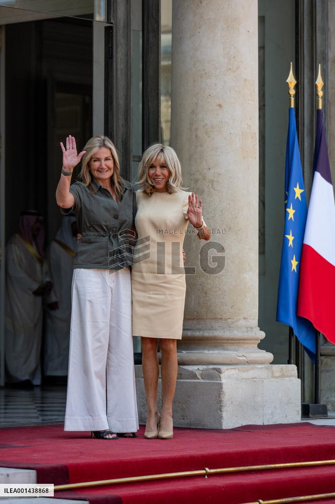 Brigitte Macron Receives Mareva Grabowski-Mitsotakis - Paris