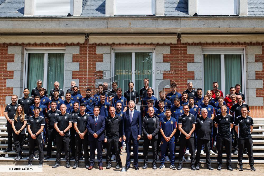 King Felipe Receives National Soccer Team - Madrid