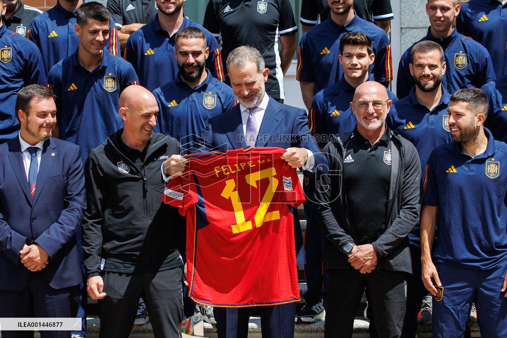 King Felipe Receives National Soccer Team - Madrid